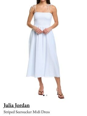 Julia Jordan Striped Seersucker Midi Dress, NWT , Sz 2